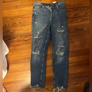 Ultra High Waist Distressed Mom Jeans (H&M)